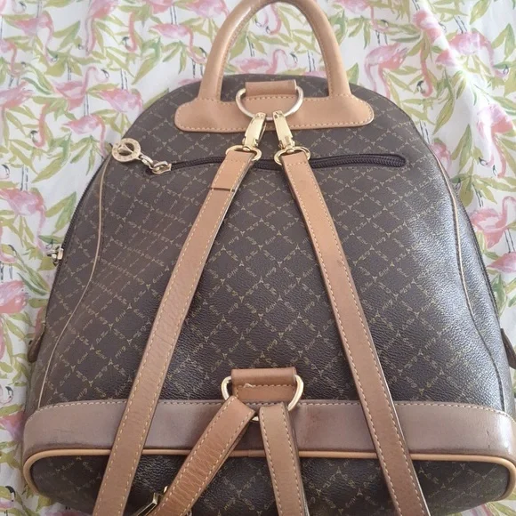 La Tour Effiel 80s Vintage Paris Women's Brown Book Bag Backpack - Picture 6 of 11